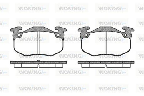 Колодки гальмівні диск. задн. (Remsa) Renault Megane I, Peugeot 306 (P0443.50) WOKING P044350 (фото 1)