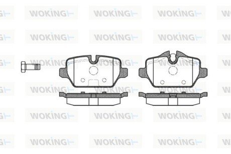 Колодки гальмівні диск. задн. (Remsa) BMW 1e81 1e87 1.6i 2.0i 2.0d (03-13), 3e90 1.6i 2.0i 2.0d (05-12) (P10323.00) WOKING P1032300 (фото 1)