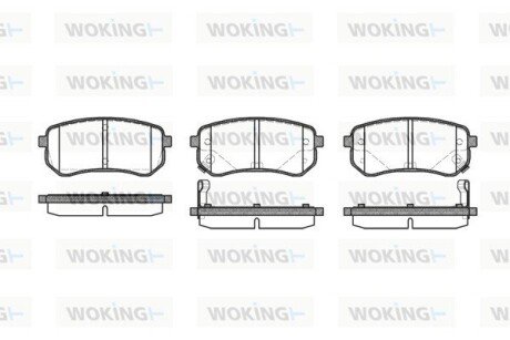 Гальмівні колодки зад. Hyundai Accent/Kia Rio/Ceed 05- (mando) WOKING P10353.02