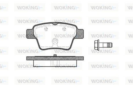 Колодки гальмівні диск. задн. (Remsa) Peugeot 207 307, Citroen C4 (04-) (P10383.00) WOKING P1038300 (фото 1)