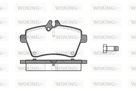 Колодки гальмівні диск. перед. (Remsa) MB A-class 04>12, B-class 05>11 Bosch ver. (P10443.00) WOKING P1044300