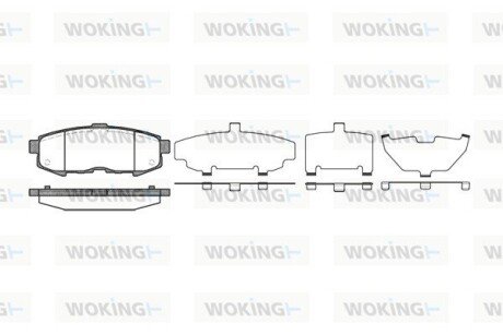 Колодки гальмівні диск. задн. (Remsa) Mazda MPV II 2.0d 2.3i (02-06) (P10603.00) WOKING P1060300 (фото 1)