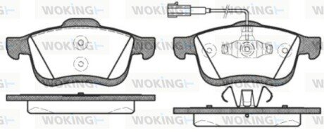 Гальмівні колодки пер. Doblo 10- (диск 305mm)(155.2x69.08x20.3) WOKING P10833.22