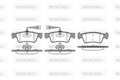 Колодки гальмівні диск. задн. (Remsa) VW T5 ATE ver. (P10873.02) WOKING P1087302