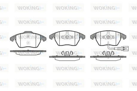 Гальмівні колодки пер. A1/A3/Altea/Beetle/Caddy/Up (04-21) WOKING P11303.01