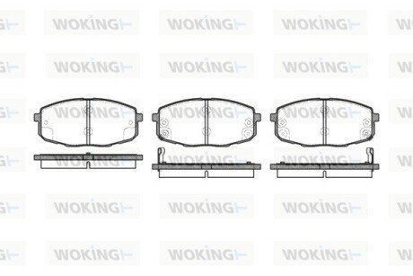 Гальмівні колодки пер. KIA CARENS /CERATO 1.6-2.0 00- WOKING P11383.02