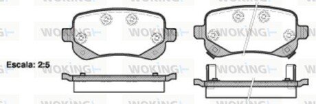 Колодки гальмівні диск. задн. (Remsa) Dodge Journey 08> 13> (P11953.02) WOKING P1195302 (фото 1)