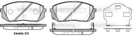 Гальмівні колодки пер. Kia Carens 07-/Sportage 04- (mando) WOKING P12023.02