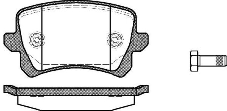 Гальмівні колодки зад. Caddy III/Golf V/Audi A4 03- WOKING P12423.00