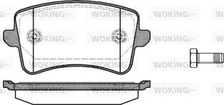 Колодки гальмівні диск. задн. (Remsa) Audi A4 1.8 07-15,Audi A4 2.0 07-15,Audi A4 2.7 07-15 (P12433.00) WOKING P1243300