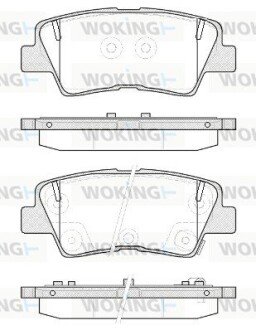 Колодки гальмівні диск. задн. (Remsa) Ssang Yong Korando 10> / Toyota Auris 12> / Hyundai i20 15>, i30 11> 15> Elantra 15> / Sonata 05> / Grandeur 06> (P WOKING P1262352 (фото 1)