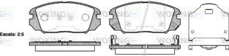 Колодки гальмівні диск. перед. (Remsa) Honda Civic viii 1.6 05-,Hyundai Grandeur 2.2 03- (P13043.02) WOKING P1304302