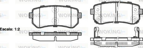 Колодки гальмівні диск. задн. (Remsa) Hyundai Accent iii 1.4 05-10,Hyundai Accent iii 1.5 05-10 (P13093.02) WOKING P1309302 (фото 1)