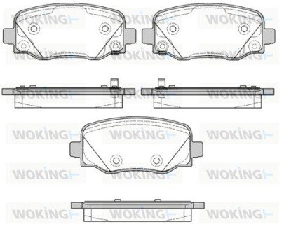 Гальмівні колодки зад. Fiat 500/Jeep Compass/Renegade 14- WOKING P14783.02