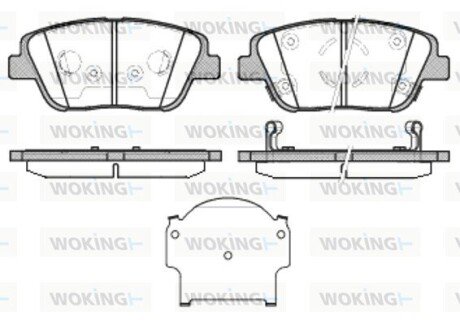 Колодки гальмівні диск. перед. (Remsa) Hyundai Nf v 2.0 05-10,Kia Optima 1.7 10- (P15233.02) WOKING P1523302