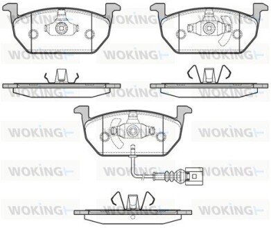 Колодки гальмівні диск. перед. (Remsa) VW Golf VII, Skoda Octavia III, Audi A3 (12-) (P17013.01) WOKING P1701301