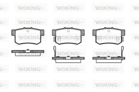 Гальмівні колодки зад. Civic 98-/Accord 90-03 (Akebono) WOKING P2253.22