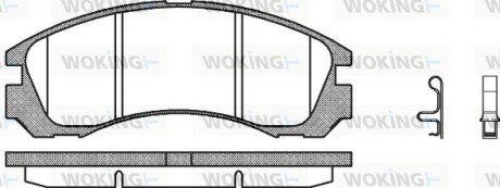 Гальмівні колодки пер. Outlander 12-/Peugeot 4007 07- WOKING P2543.32