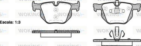 Колодки гальмівні диск. задн. (Remsa) BMW 3e90 (P2813.70) WOKING P281370 (фото 1)