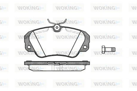 Гальмівні колодки пер. Opel Omega 94-01 (Girling) WOKING P2823.00