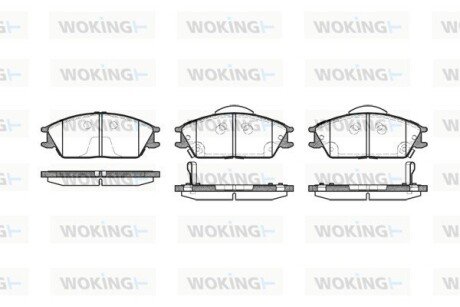 Колодки гальмівні диск. перед. (Remsa) Hyundai Getz 1.1 02-10,Hyundai Getz 1.3 02-10 (P3243.22) WOKING P324322