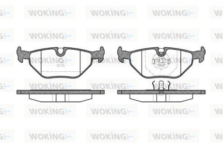 Гальмівні колодки зад. BMW 3(E36, E46)/5(E34)/7(E32) 86-06 (ATE) (123x43,6x16,7) WOKING P3653.00