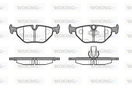 Гальмівні колодки зад. BMW 5 (E39) 96-03 WOKING P3653.15