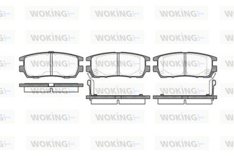 Гальмівні колодки зад. Pajero II 94- (107.8*43.8*14) WOKING P5053.02