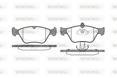 Гальмівні колодки пер. Vectra A/Omega B 92-05 (ATE) WOKING P5683.00