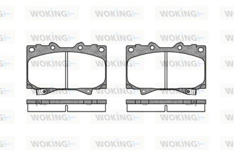 Колодки гальмівні диск. перед. (Remsa) Land Cruiser Prado (_J15_) (09-)/Mitsubishi Pajero IV (09-) (P6073.04) WOKING P607304