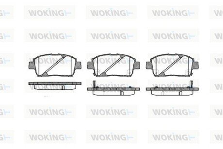 Гальмівні колодки пер. Toyota Yaris/Prius 99-05 (akebono) WOKING P6403.02