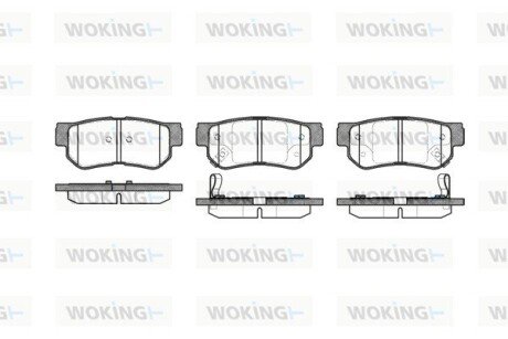 Колодки гальмівні диск. задн. (Remsa) Hyundai Santa Fe I, Tucson I, Sonata IV V, Ka Sportage II, Magentis I I (P6463.02) WOKING P646302