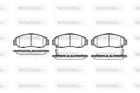 Колодки гальмівні диск. перед. (Remsa) Honda Civic 00> 05> 12> / Hyundai Matrix 01>, Santa fe 2,7i 01> / Nissan X-trail 2,5i 01> (P6473.12) WOKING P647312