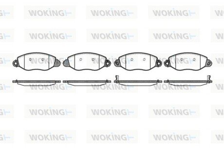 Гальмівні колодки пер. Transit (V184) 00-06 (FWD) WOKING P6723.12