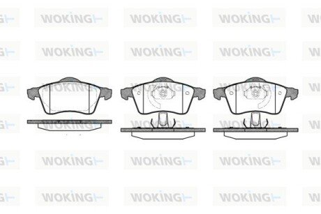 Гальмівні колодки пер. T4 2.5TDI 96-03 (R15) WOKING P7183.00