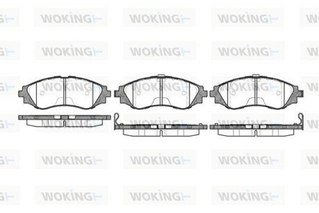 Гальмівні колодки пер. Astra/Lacetti/Lanos/Nubira 1.6/2.0/2.5 WOKING P7453.12