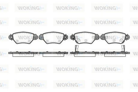 Гальмівні колодки зад. Astra G 98-05 (Bosch) WOKING P7853.02