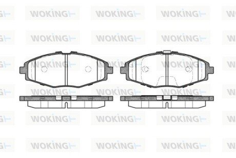 Колодки гальмівні Ланос 1,5/Сенс/Матіз перед (R13) (к-т 4шт) WOKING P796300 (фото 1)