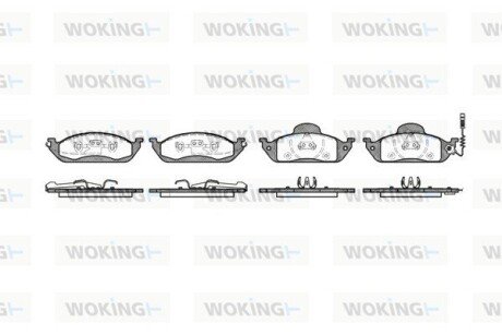 Гальмівні колодки пер. MB M-Class (W163) 98-05 WOKING P7973.01