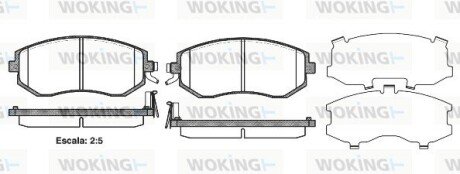 Гальмівні колодки пер. Subaru Impreza 02-/Forester 02- (akebono) WOKING P851304