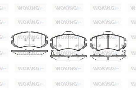 Колодки гальмівні диск. перед. (Remsa) Hyundai Tucson I / Sportage II / Sonata Magentis 05>10 (P8533.02) WOKING P853302