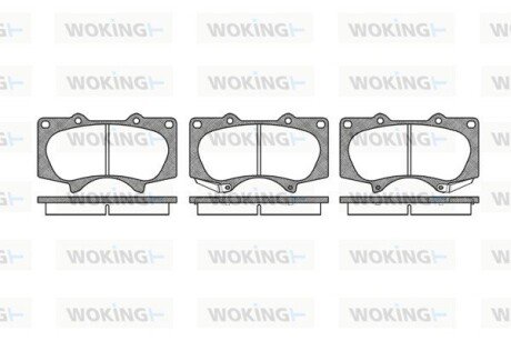 Колодки гальмівні диск. перед. (Remsa) Toyota LC120 Lexus GX470, Toyota LC150, Lexus GX460, Mitsubishi Pajero IV (P8883.00) WOKING P888300