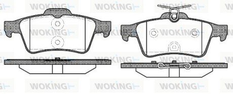 Колодки гальмівні диск. задн. (Remsa) Ford Focus III C-max II / PSA 508 / Renault Latitude (P9423.40) WOKING P942340