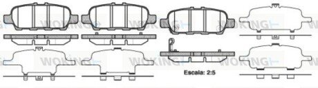 Гальмівні колодки зад. Qashqai/XTrail 07- (38x105,5x14,3) WOKING P9763.41