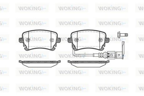 Колодки гальмівні диск. задн. (Remsa) Vw Multivan v 1.9 03-,Vw Multivan v 2.0 03- (P9973.11) WOKING P997311