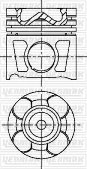 Поршень с кольцами і пальцем (размер отв. 83.00/STD) OPEL Astra J 2.0CDTI -15 (4цл.) (A 20DTH) YENMAK 31-04197-000 (фото 1)