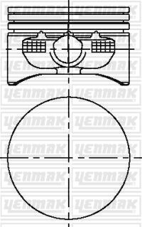 Поршень с кольцами і пальцем OPEL Astra G 1.6 (размер отв. 79 / STD) (Y16 XE, Z16XE) YENMAK 31-04215-000