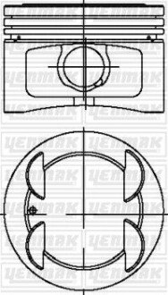 Поршень с кольцами і пальцем (размер отв. 86.4 / STD) FIAT PALIO 1.6 (4цл.) (182B6000 16V 103PS) YENMAK 31-04269-000