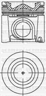 Поршень с кольцами і пальцем FIAT DUCATO 2.3 JTD 11- (размер отв. 88 / STD) (F1AE3481E) YENMAK 31-04979-000 (фото 1)