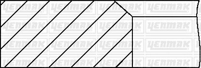 Комплект поршневих кілець (на 1 поршень) RENAULT Clio 1.2 (69/STD) (1.5/1.5/2.5) YENMAK 91-09150-000